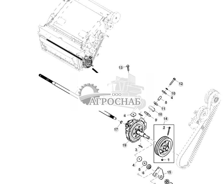 Трансмиссия реверсивного механизма и детали крепления, 2 паза, 2HC, HillMaster™ - ST832685 610.jpg